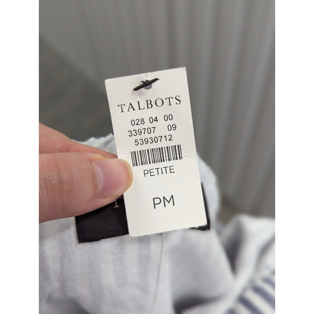 Talbots Nautical A-Line Blue & White Striped Belted Skirt w/ Pockets‎ Sz MP NEW - Picture 6 of 9